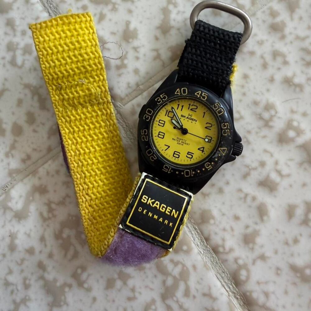 Skagen Women's Black and Yellow Watch